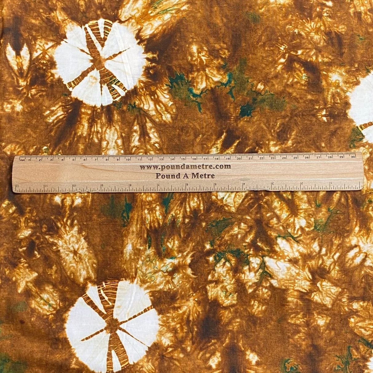Pound A Metre 2.9 Metre Premium Tie Dye Cotton –  36” Wide - (Brown)