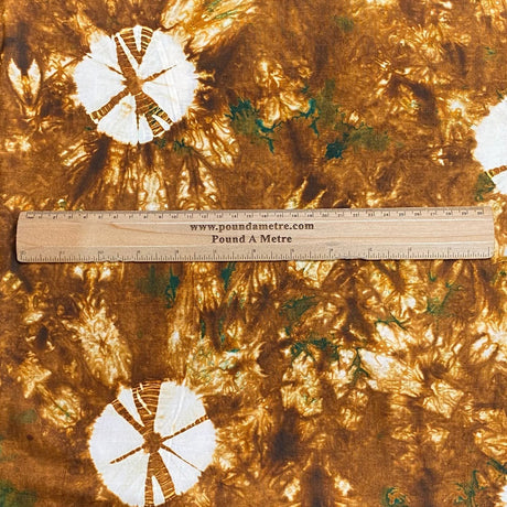 Pound A Metre 2.9 Metre Premium Tie Dye Cotton –  36” Wide - (Brown)