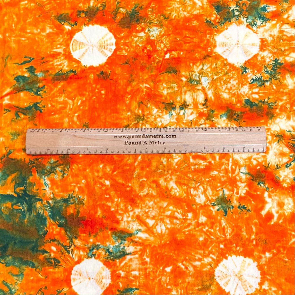 Pound A Metre 2.9 Metre Premium Tie Dye Cotton –  36” Wide - (Orange)