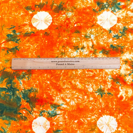 Pound A Metre 2.9 Metre Premium Tie Dye Cotton –  36” Wide - (Orange)