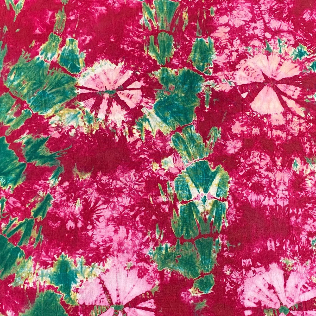 Pound A Metre 2.9 Metre Premium Tie Dye Cotton –  36” Wide - (Pink & Green) (EOL)