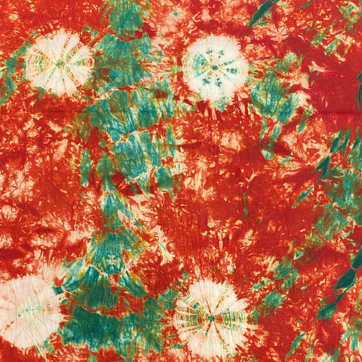 Pound A Metre 2.9 Metre Premium Tie Dye Cotton –  36” Wide - (Red & Green) (EOL)