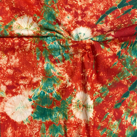 Pound A Metre 2.9 Metre Premium Tie Dye Cotton –  36” Wide - (Red & Green) (EOL)