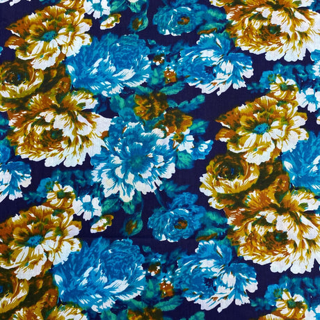 Pound A Metre 2.9 Metres Luxury Printed Cotton – 36" Wide- (Blue Flower)