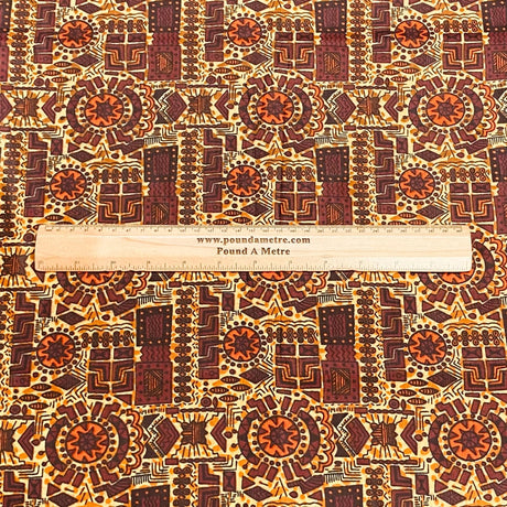 Pound A Metre 2.9 Metres Luxury Printed Cotton – 36" Wide- (Brown Egypt)