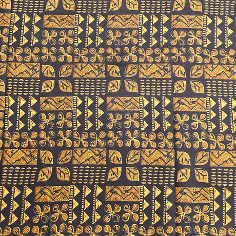 Pound A Metre 2.9 Metres Luxury Printed Cotton – 36" Wide- (Brown & Yellow)