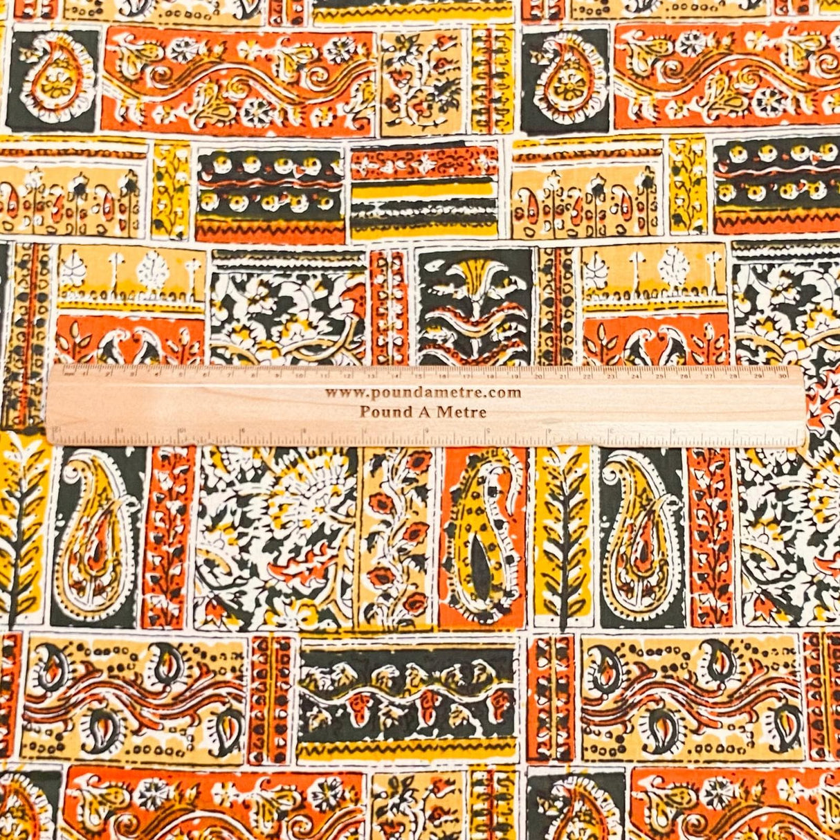 Pound A Metre 2.9 Metres Luxury Printed Cotton – 36" Wide- (Orange Architect)