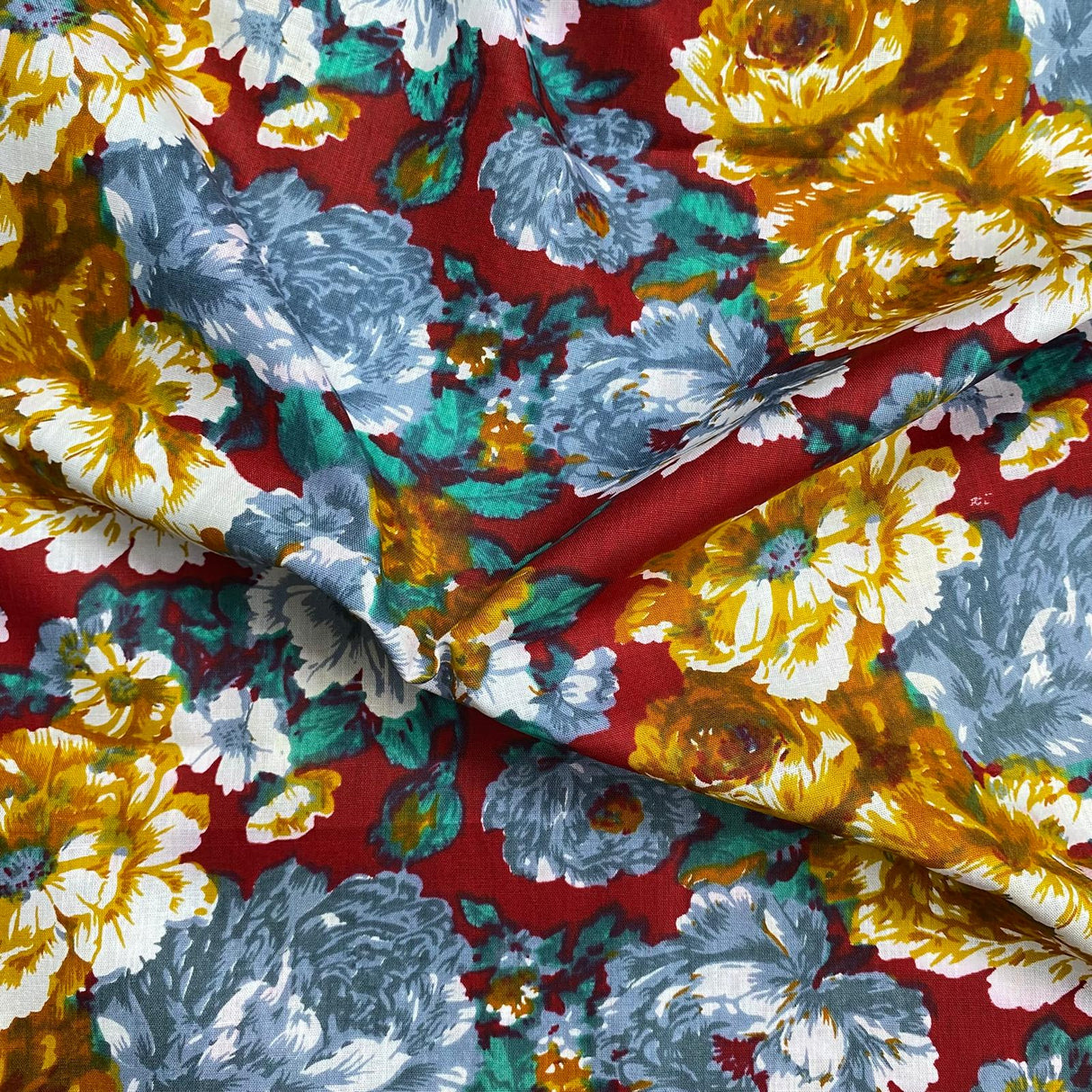 Pound A Metre 2.9 Metres Luxury Printed Cotton – 36" Wide- (Wine Flower)