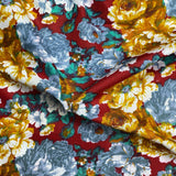 Pound A Metre 2.9 Metres Luxury Printed Cotton – 36" Wide- (Wine Flower)