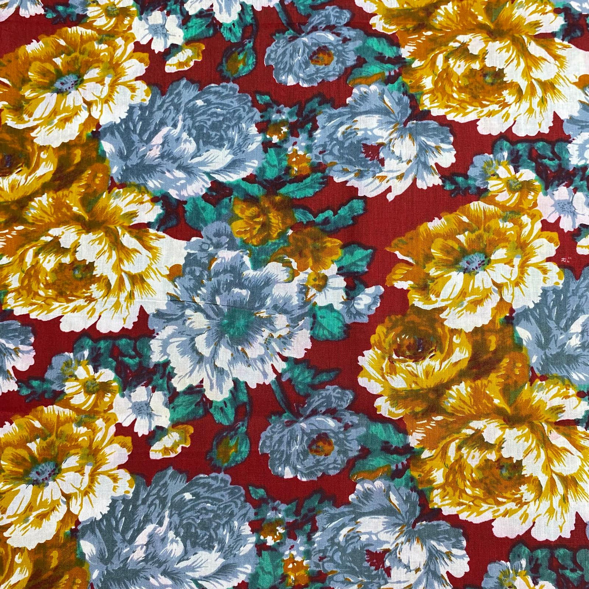 Pound A Metre 2.9 Metres Luxury Printed Cotton – 36" Wide- (Wine Flower)