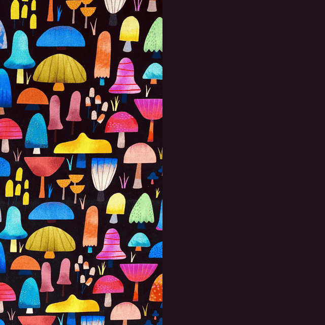 Pound A Metre 2 Metre Digitally Printed 100% Cotton Bundle- (Black Mushroom)