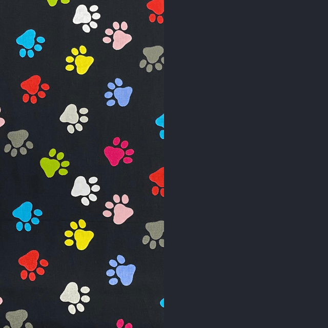 Pound A Metre 2 Metre Digitally Printed 100% Cotton Bundle- (Black Paws)