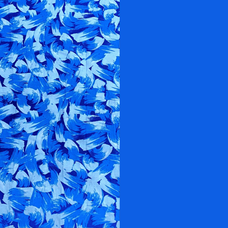 Pound A Metre 2 Metre Digitally Printed 100% Cotton Bundle- (Blue Feathers)