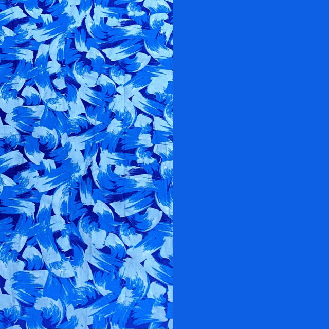 Pound A Metre 2 Metre Digitally Printed 100% Cotton Bundle- (Blue Feathers)