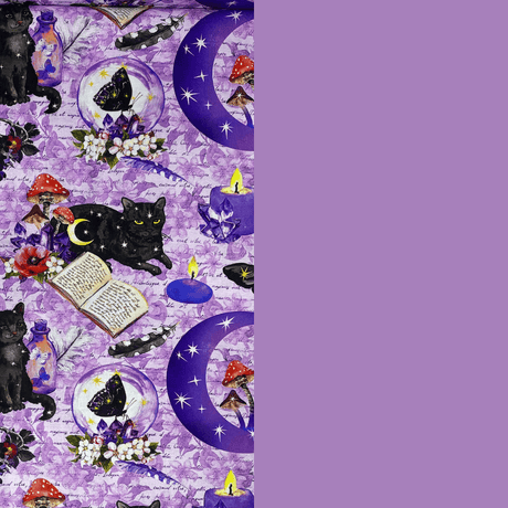 Pound A Metre 2 Metre Digitally Printed 100% Cotton Bundle- (Lilac Cats)