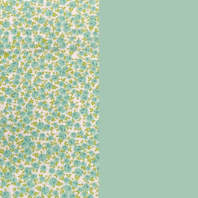 Pound A Metre 2 Metre Digitally Printed 100% Cotton Bundle- (Mint Floral)