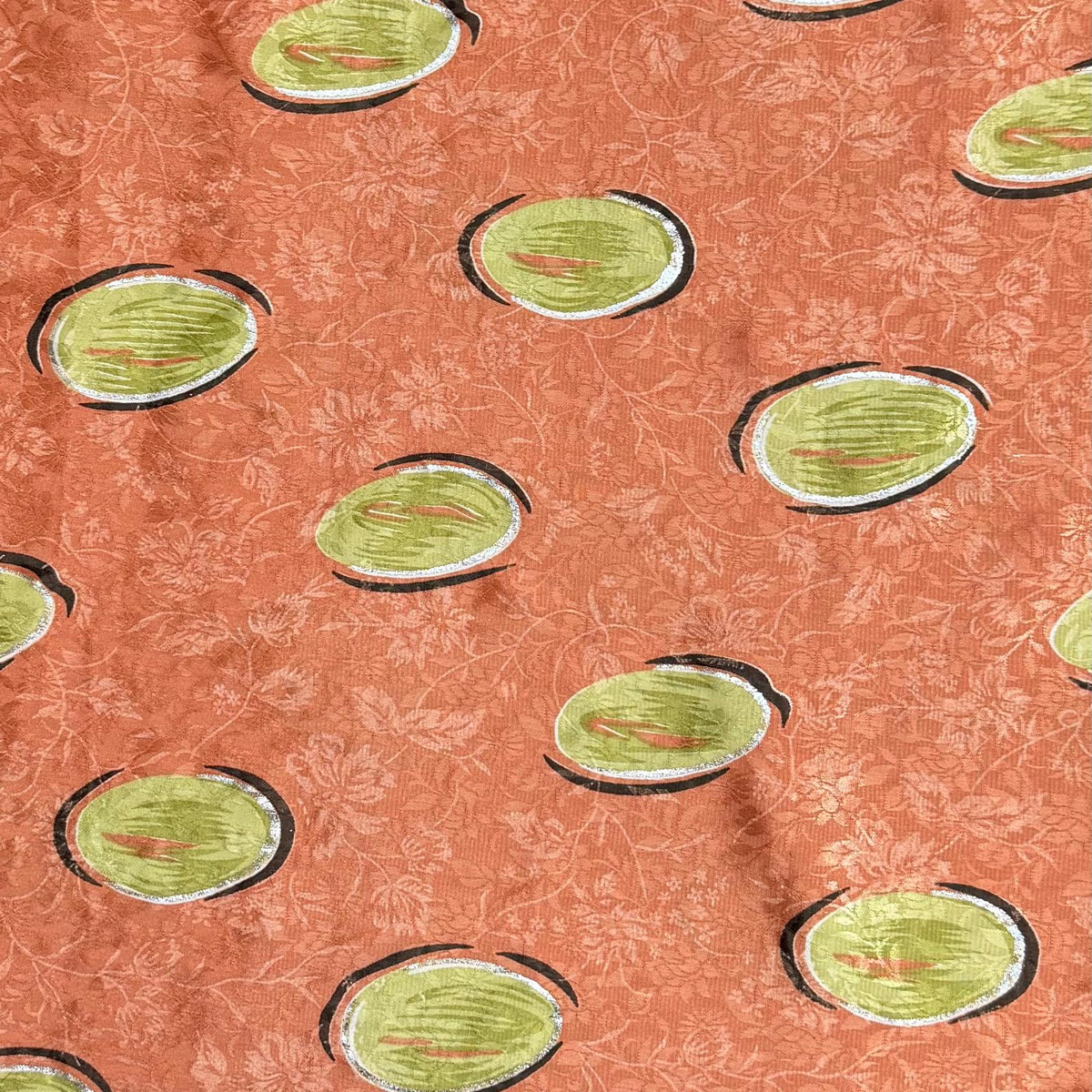 Pound A Metre 2 Metres Luxurious Printed Crepe - 45" Wide (Orange)