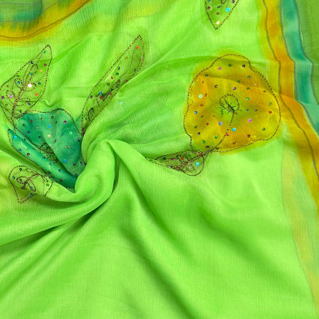Pound A Metre 2 Metres Luxury Printed Chiffon- 45" Wide- (Border)