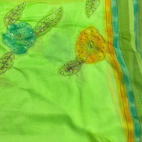 Pound A Metre 2 Metres Luxury Printed Chiffon- 45" Wide- (Border)