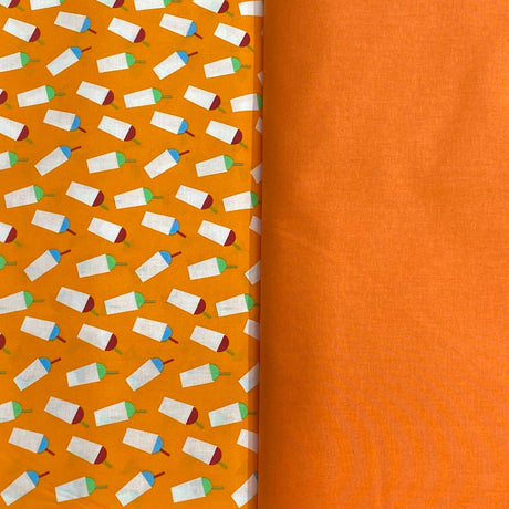 Pound A Metre 2 Piece Bundle Digitally Printed 100% Cotton- 45" Wide (Orange Bottle)