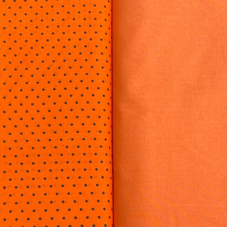 Pound A Metre 2 Piece Bundle Digitally Printed 100% Cotton- 45" Wide (Orange Polka)