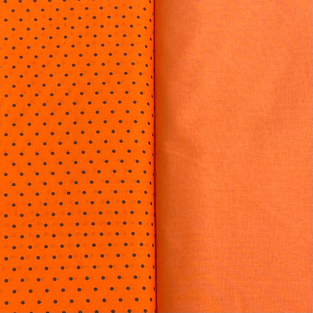 Pound A Metre 2 Piece Bundle Digitally Printed 100% Cotton- 45" Wide (Orange Polka)