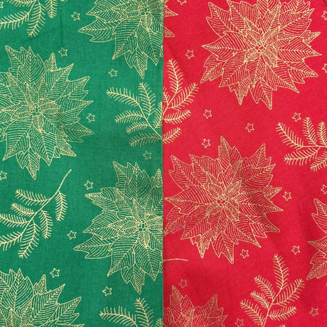 Pound A Metre 2 Piece Bundle Digitally Printed Gold Foil Christmas 100% Cotton- 45" Wide (Bloom Bundle)