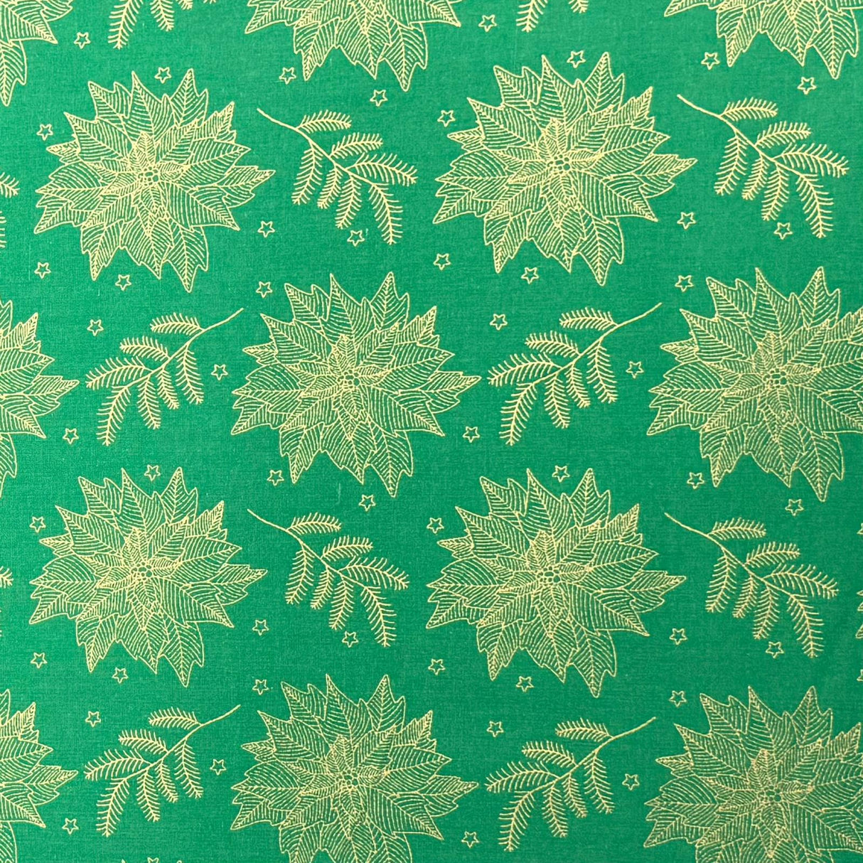 Pound A Metre 2 Piece Bundle Digitally Printed Gold Foil Christmas 100% Cotton- 45" Wide (Bloom Bundle)
