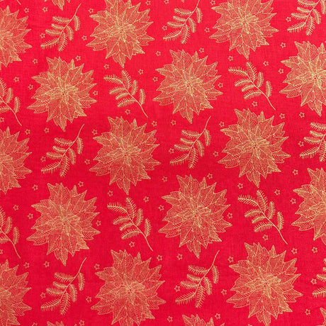 Pound A Metre 2 Piece Bundle Digitally Printed Gold Foil Christmas 100% Cotton- 45" Wide (Bloom Bundle)