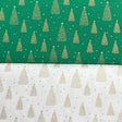 Pound A Metre 2 Piece Bundle Digitally Printed Gold Foil Christmas 100% Cotton- 45" Wide (Tree Bundle)