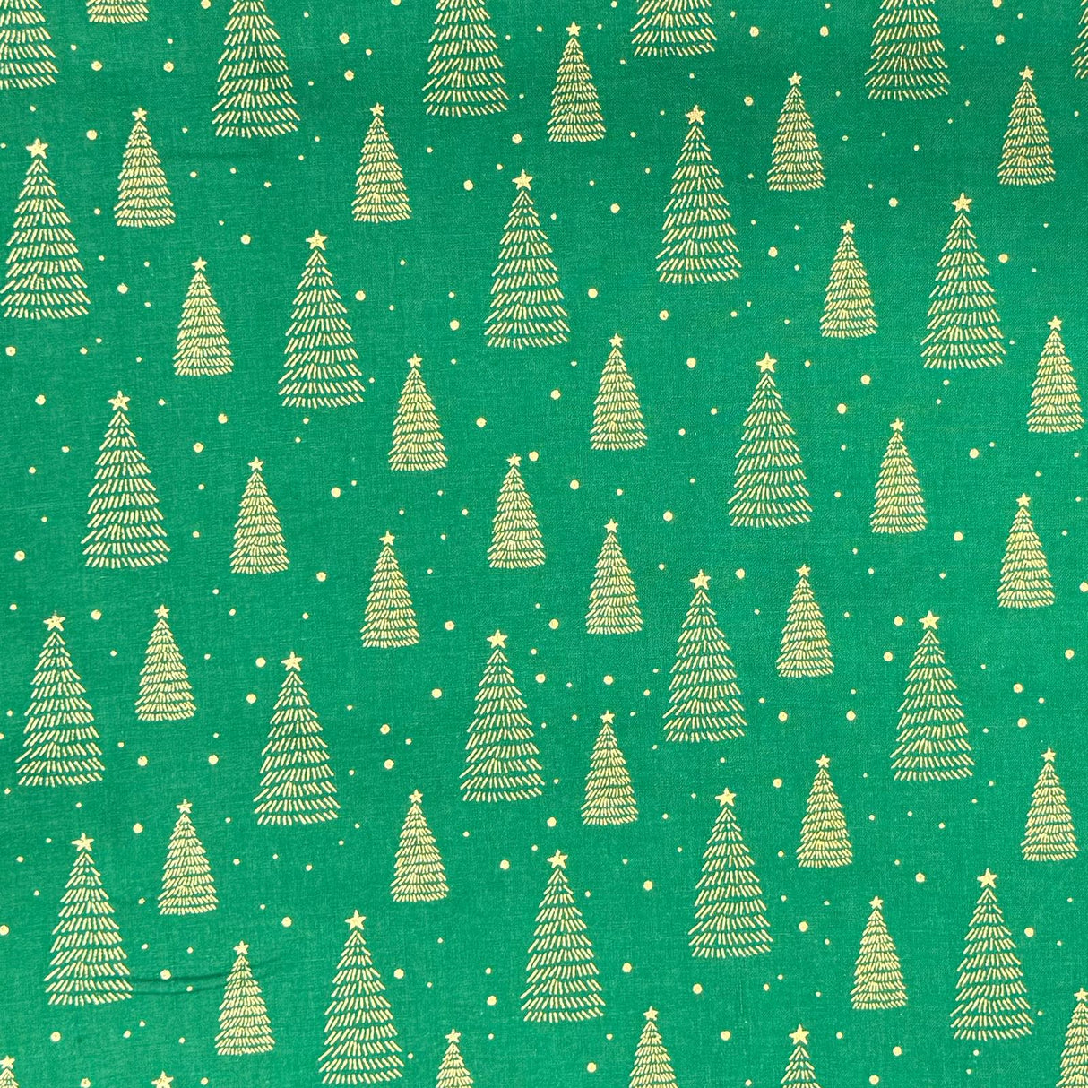 Pound A Metre 2 Piece Bundle Digitally Printed Gold Foil Christmas 100% Cotton- 45" Wide (Tree Bundle)