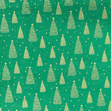 Pound A Metre 2 Piece Bundle Digitally Printed Gold Foil Christmas 100% Cotton- 45" Wide (Tree Bundle)