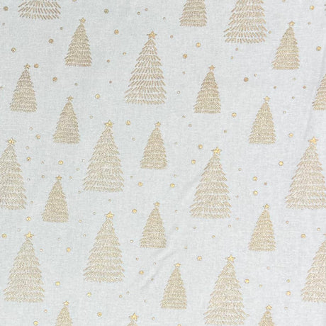Pound A Metre 2 Piece Bundle Digitally Printed Gold Foil Christmas 100% Cotton- 45" Wide (Tree Bundle)