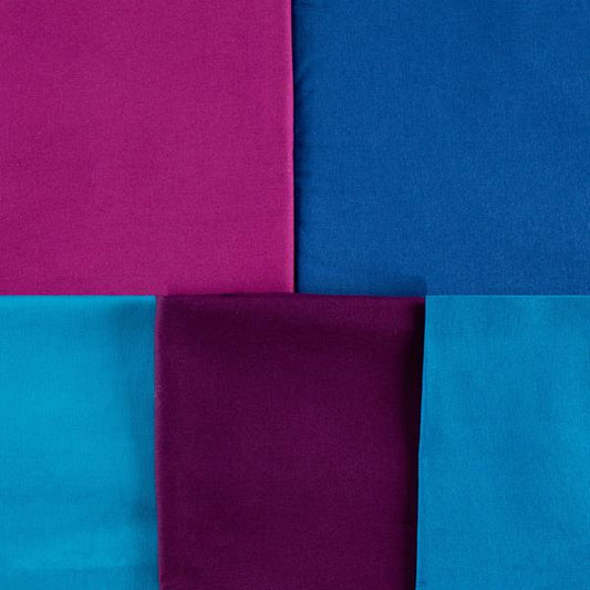 2.5 Metres 100% Cotton Fabric Bundle- (Moody Blue Palette) - Pound A Metre