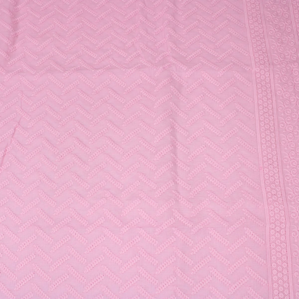 3 Metre Broderie Anglaise Floral Cotton - 45" Wide (Baby Pink) - Pound A Metre