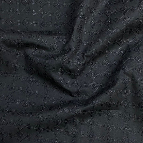 Pound A Metre 3 Metres 3 Metre Broderie Anglaise Floral Cotton - 45" Wide (Black)