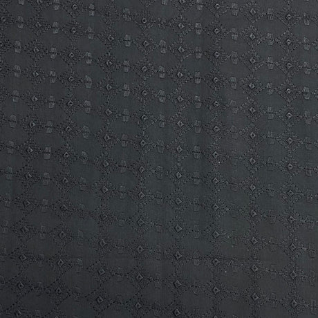 Pound A Metre 3 Metres 3 Metre Broderie Anglaise Floral Cotton - 45" Wide (Black)