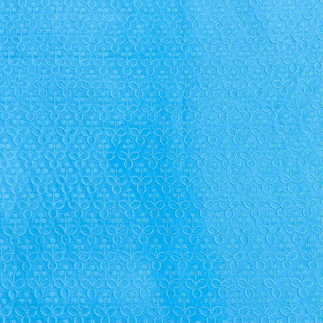 Pound A Metre 3 Metres 3 Metre Broderie Anglaise Floral Cotton - 45" Wide (Blue)