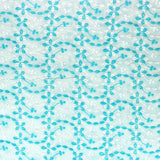 Pound A Metre 3 Metres 3 Metre Broderie Anglaise Floral Cotton - 45" Wide (Blue & White)