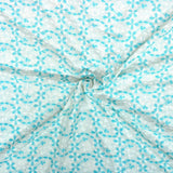 Pound A Metre 3 Metres 3 Metre Broderie Anglaise Floral Cotton - 45" Wide (Blue & White)
