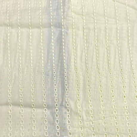 Pound A Metre 3 Metre 3 Metre Broderie Anglaise Floral Cotton - 45" Wide (Cream)