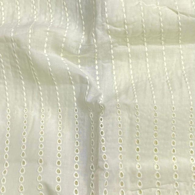 Pound A Metre 3 Metre 3 Metre Broderie Anglaise Floral Cotton - 45" Wide (Cream)