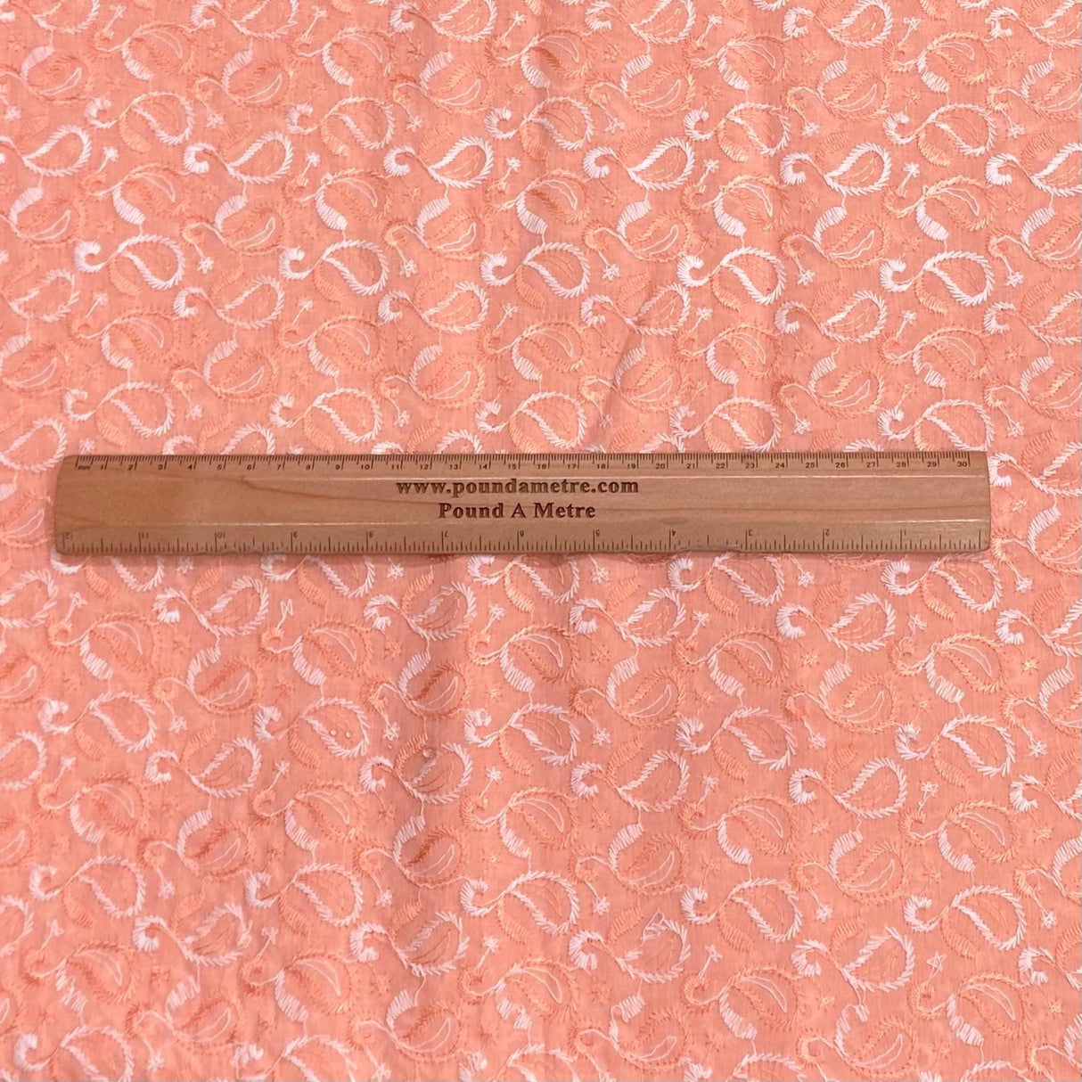 Pound A Metre 3 Metre 3 Metre Broderie Anglaise Floral Cotton - 45" Wide (Peach)