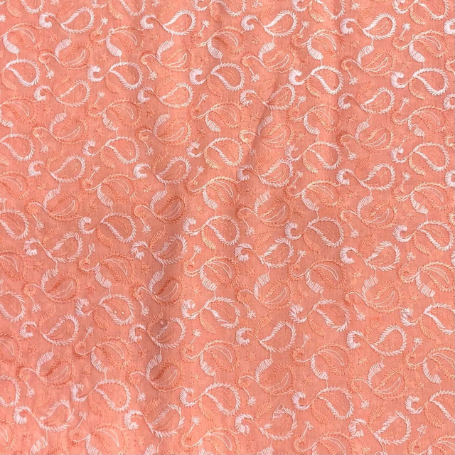 Pound A Metre 3 Metre 3 Metre Broderie Anglaise Floral Cotton - 45" Wide (Peach)