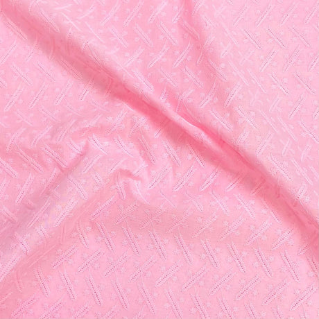 Pound A Metre 3 Metres 3 Metre Broderie Anglaise Floral Cotton - 45" Wide (Pink)