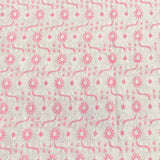 Pound A Metre 3 Metre 3 Metre Broderie Anglaise Floral Cotton - 45" Wide (Pink & White)
