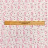 Pound A Metre 3 Metre 3 Metre Broderie Anglaise Floral Cotton - 45" Wide (Pink & White)