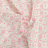Pound A Metre 3 Metre 3 Metre Broderie Anglaise Floral Cotton - 45" Wide (Pink & White)
