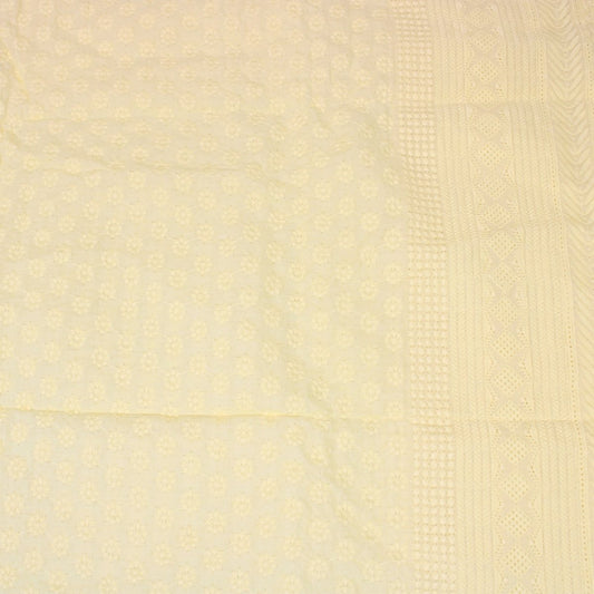 3 Metre Broderie Anglaise Floral Cotton - 45" Wide (Yellow) - Pound A Metre