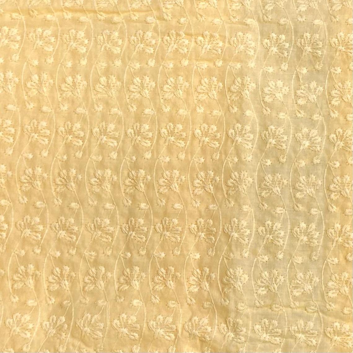 Pound A Metre 3 Metre 3 Metre Broderie Anglaise Floral Cotton - 45" Wide (Yellow)